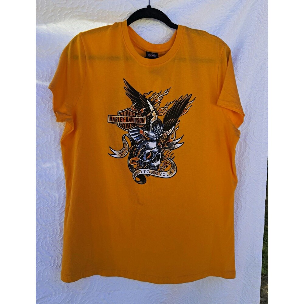 Harley-Davidson Cape Cod MA Hyannis Barnstable Mass Graphic T-Shirt XL orange